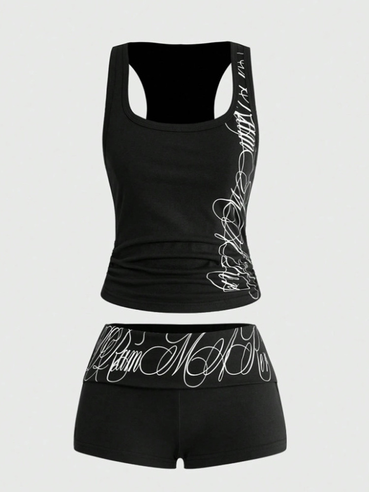 Suspender Tank Top - Yazlık Kadın Y2K Sokak Spor Giysisi