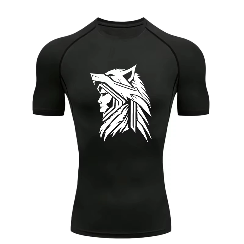 Compression Shorts Athletes - Wolf Knight Design 2026 Erkek Atletik